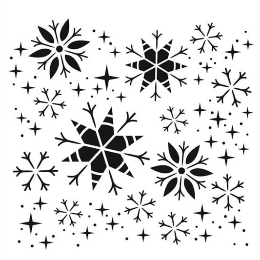 Magic Lights Snowflakes Stencil from Snipart. 15 x 15 cm available at Milton's Daughter.