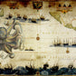 Monahan Papers "Mar Pacifico" 11" x 17" Ancient nautical chart in beige, blue, brown and grey. Aged paper for decoupage and mixed media art available at Milton's Daughter