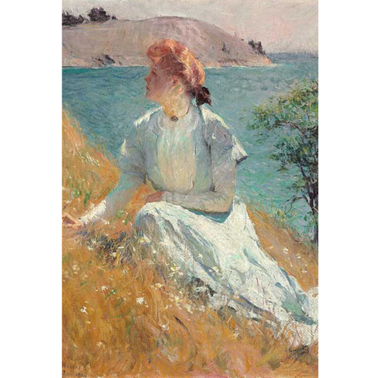 "Margaret Gretchen Strong" by Frank Weston Benson. Reprodcution print on decoupage rice paper available at Milton's Daughter.