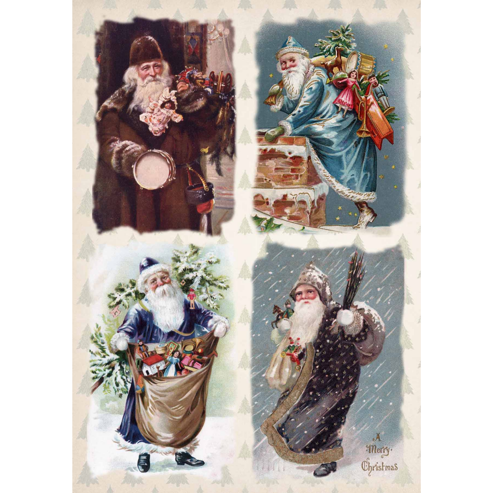 "Old World Santas" Decoupage Rice Paper by Decoupage Queen available at Milton's Daughter