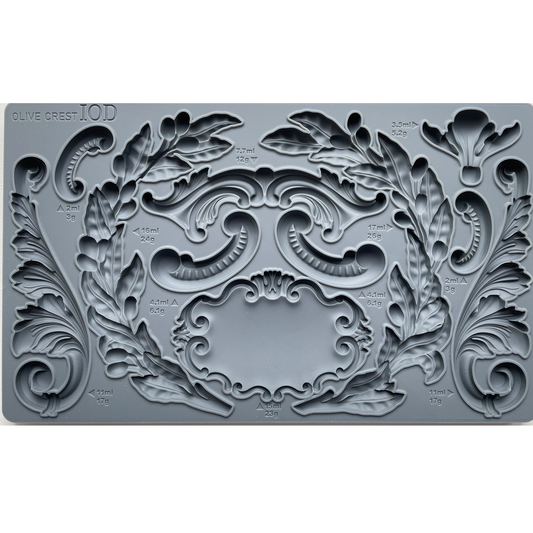 Olive Crest IOD Silicone Mold by Iron Orchid Designs.  6" x 10" mold available at Milton's Daughter.