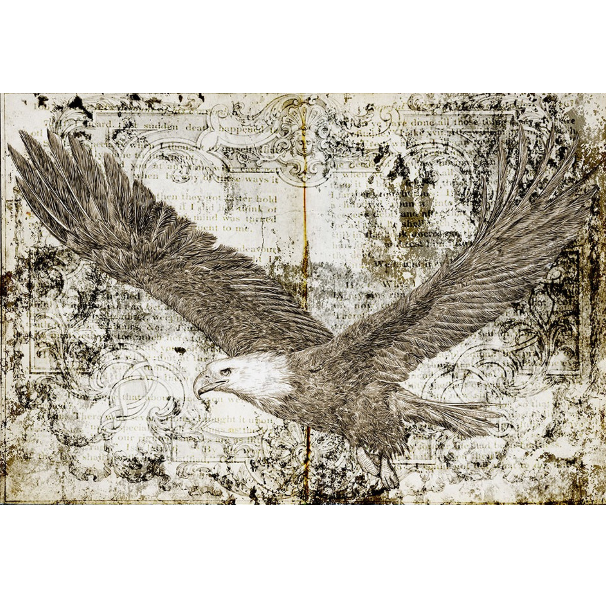 Paper Designs "Flying Eagle" from the Animals collection.  Imported from Italy by Decoupage Queen, Paper Designs Decoupage Rice Paper is available at Milton's Daughter.