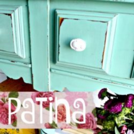 Dresser drawers painted with Patina (light turquoise) by Sweet Pickins Milk Paint available at Milton's Daughter