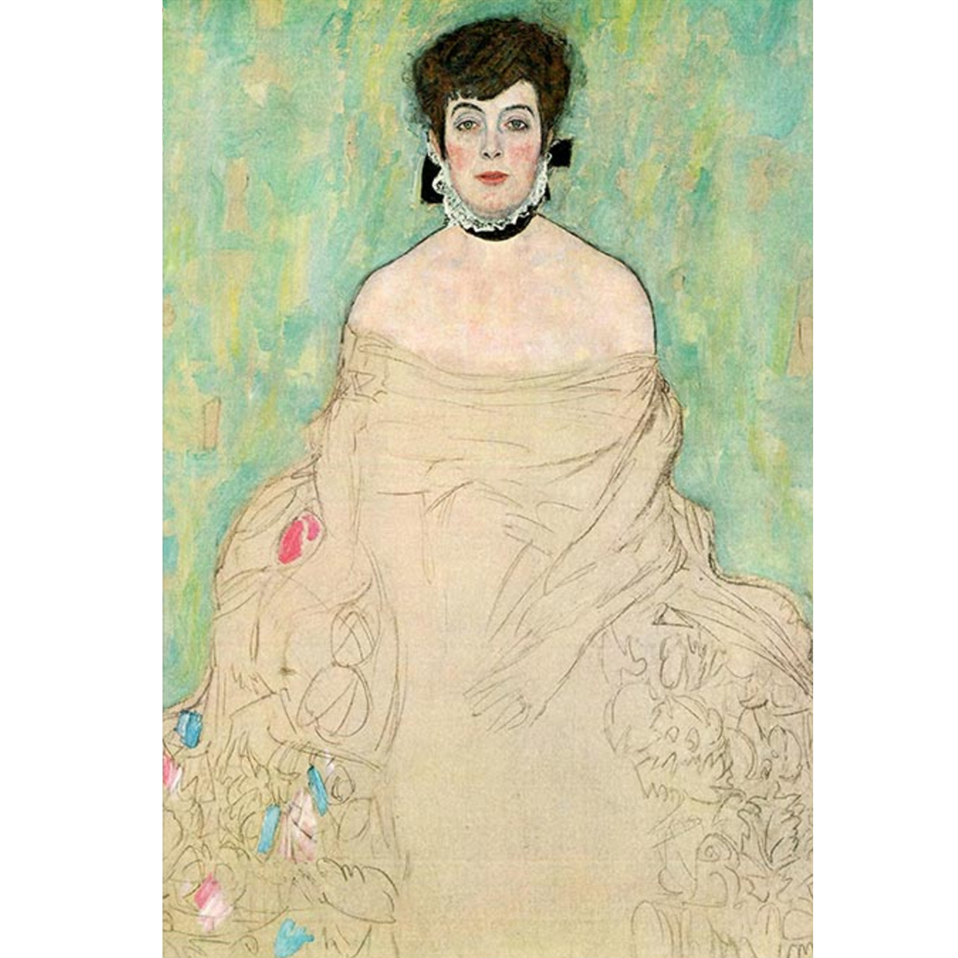 "Portrait of Amalie Zuckerkandl" by Klimt-reproduction print on decoupage rice paper. Available in size A4 at Milton's Daughter.