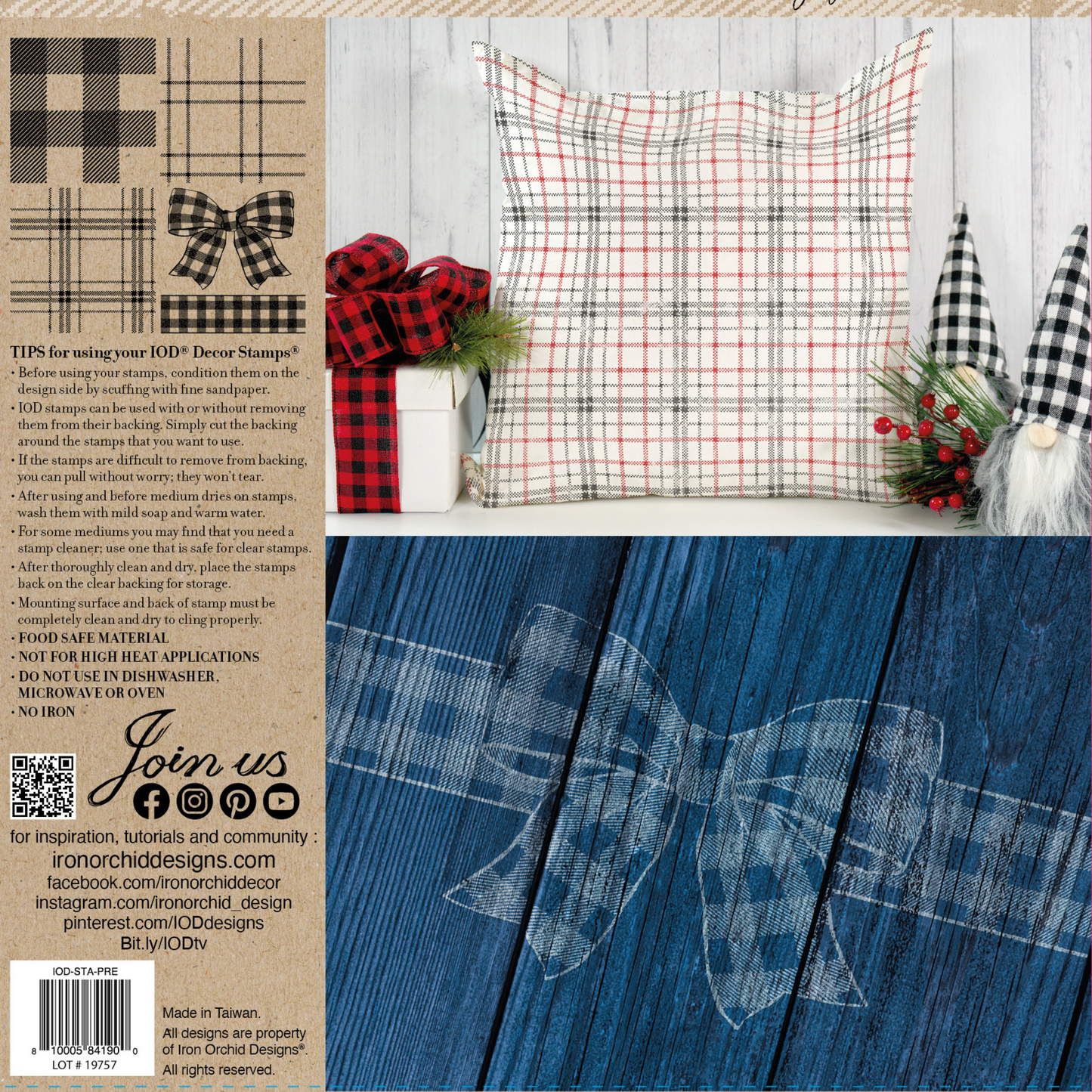 Pretty In Plaid- IOD Stamp by Iron Orchid Designs