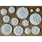 Rosettes- IOD silicone mold by Iron Orchid Designs. Sample castings. Available at Milton's Daughter.