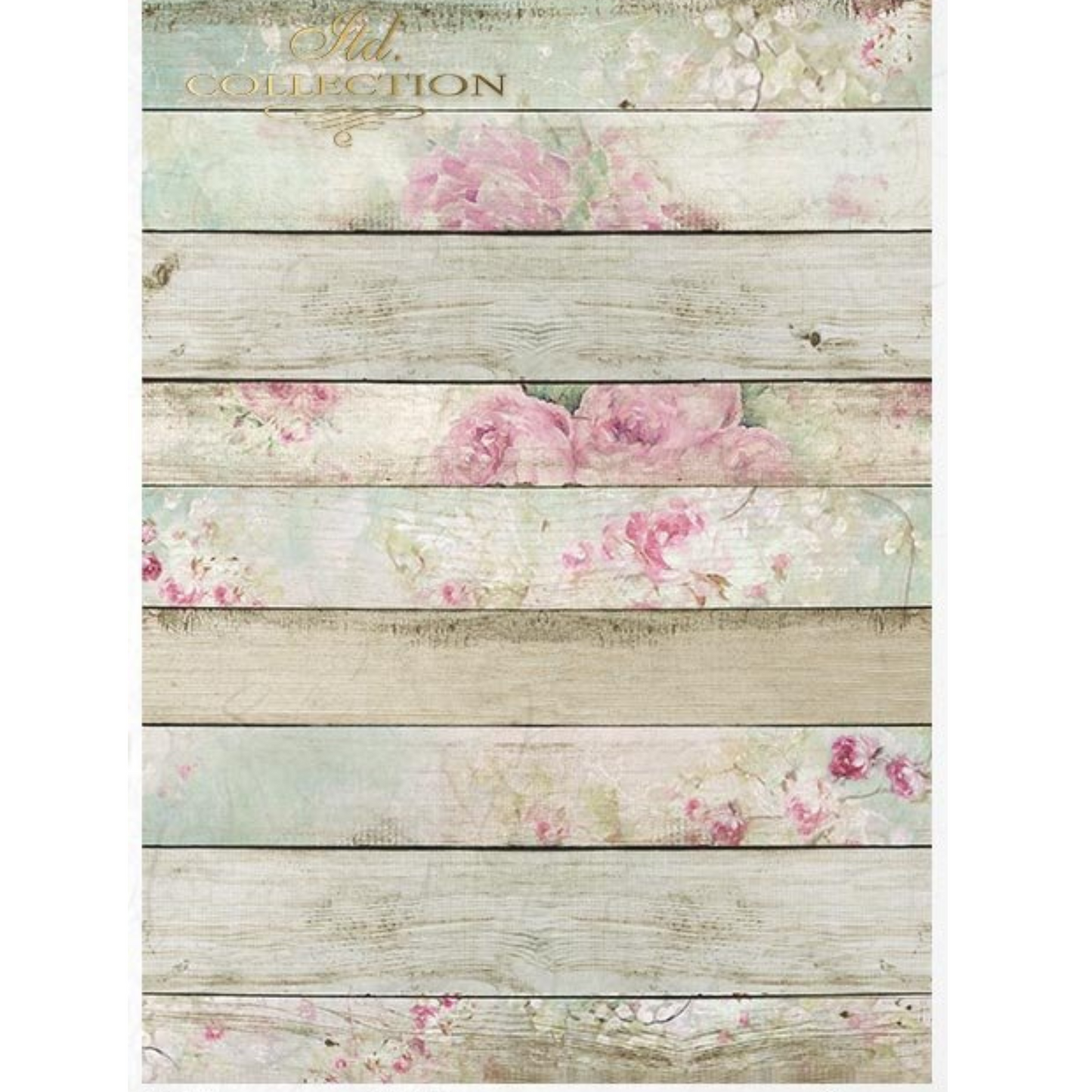 "Shabby Roses on Wood" decoupage rice paper by ITD Collection available at Milton's Duaghter.