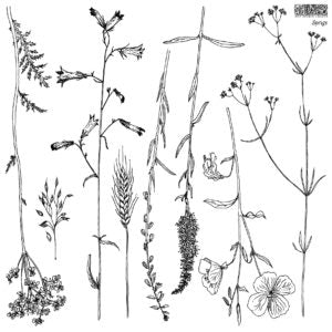 Sprigs IOD Stamp product photo of sprigs elements of wheat, berries, wildflowers and ferns with eight buildable elements at Milton's Daughter