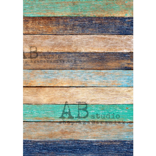 "Stained Wood" decoupage rice paper by AB Studio. Size A4 available at Milton's Daughter.
