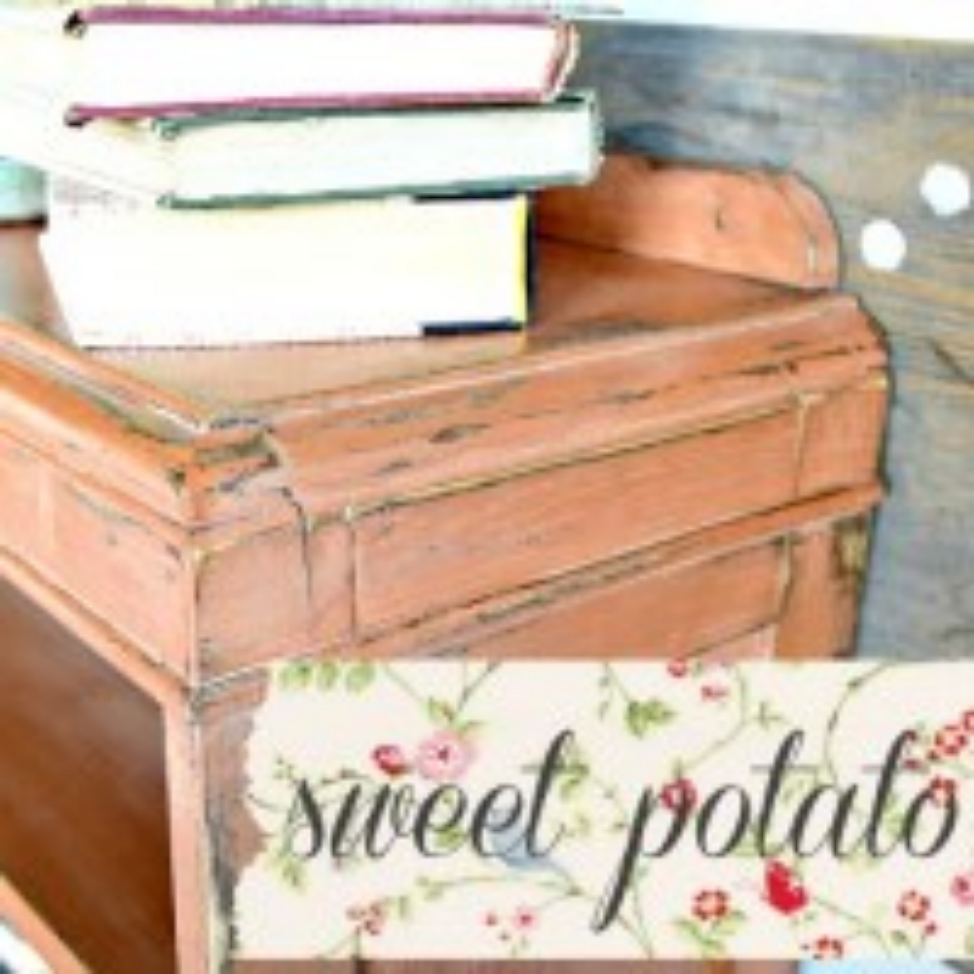 Cabinet painted in Sweet Potato (burnt orange) by Sweet Pickins Milk Paint available at Milton's Daughter