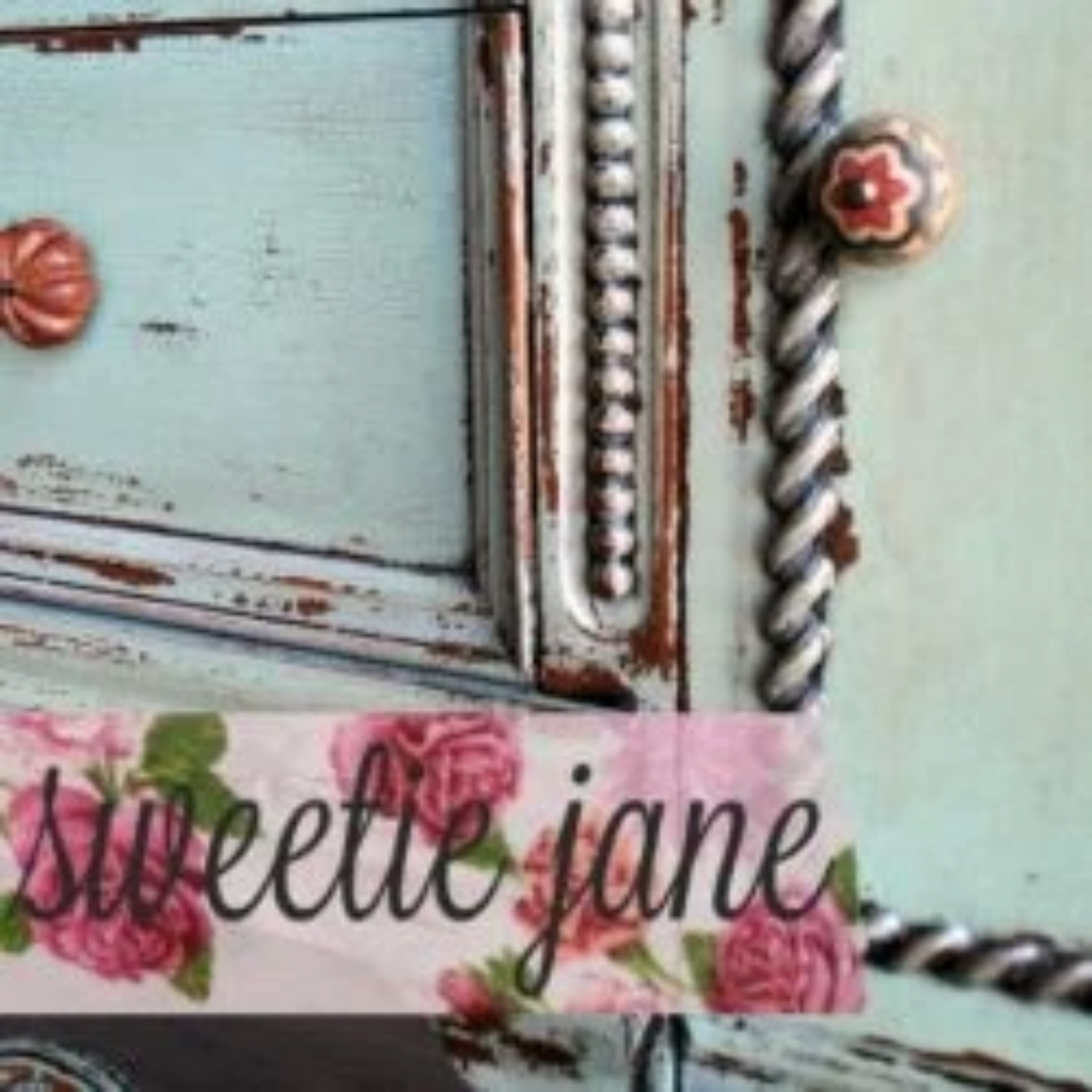 Dresser drawers painted in Sweetie Jane (pale blue) by Sweet Pickins Milk Paint available at Milton's Daughter