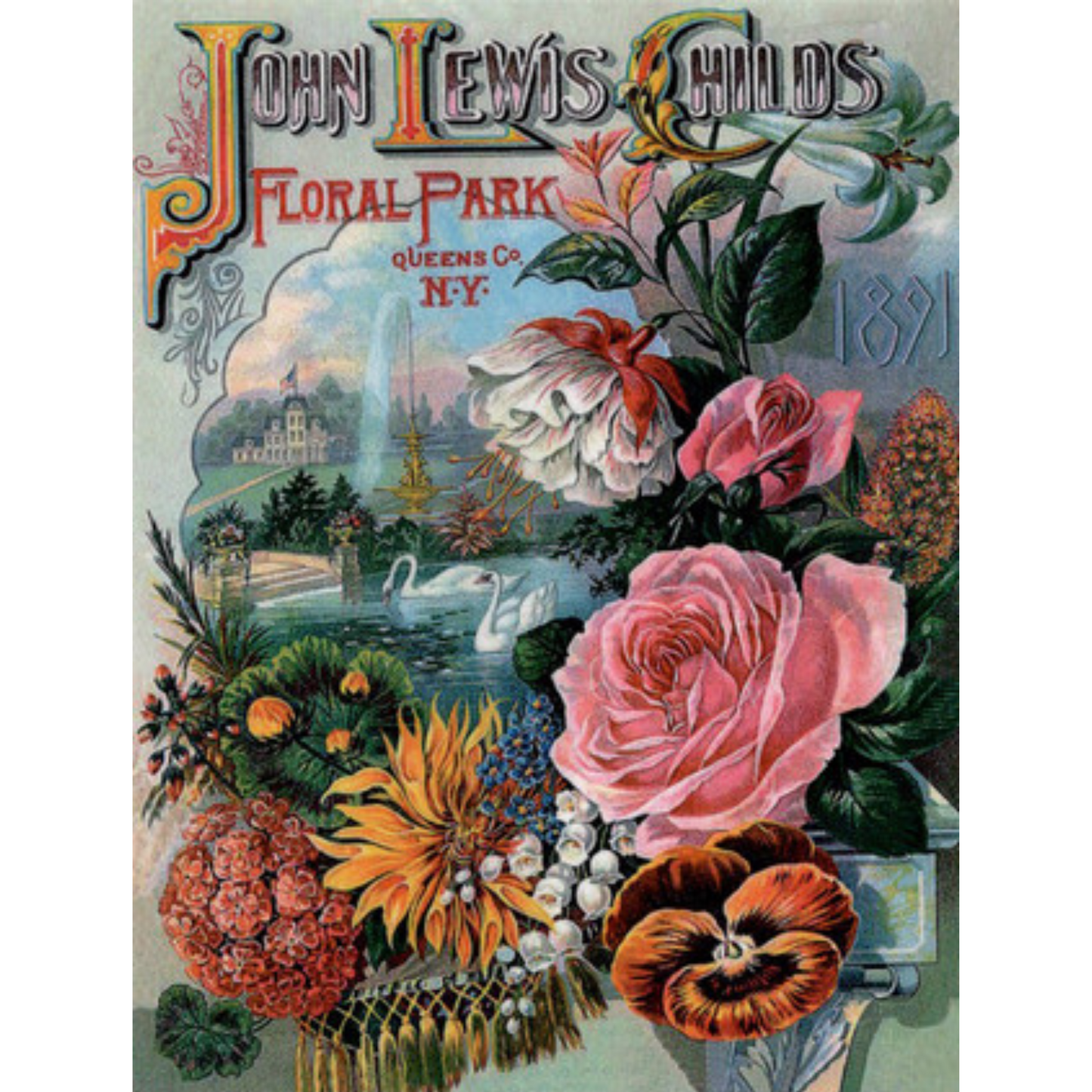 "Childs 1891 Floral Park Catologue"  TT102 decoupage paper by Calambour. Size A4 available at Milton's Daughter.