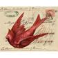 The Red Cardinal decoupage paper by Monahan Papers.  Large red Christmas Cardinal on vintage postcard motif printed on aged paper.  Available at Milton's Daughter.