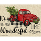 It's The Most Wonderful Time of the Year-by Monahan Papers.  Aged decoupage paper with Christmas tree and red truck with buffalo plaid design.  11" x 17" available at Milton's Daughter.