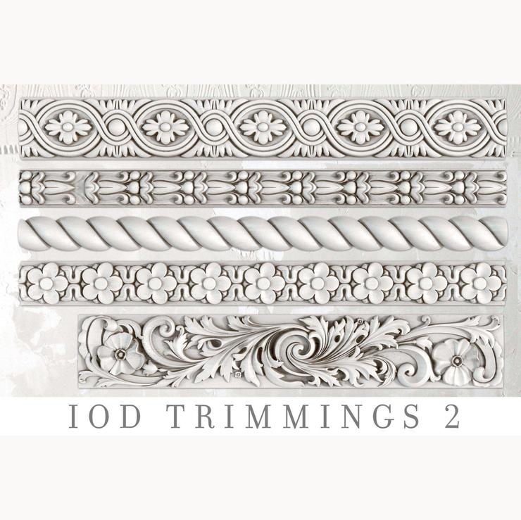 IOD Trimmings 2 mold close up castings in white at Milton's Daughter