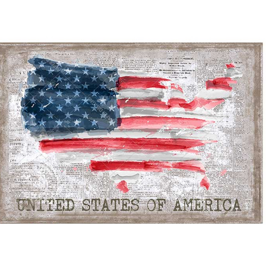 "USA Watercolor Map" decoupage rice paper by Paper Designs. Available at Milton's Daughter.
