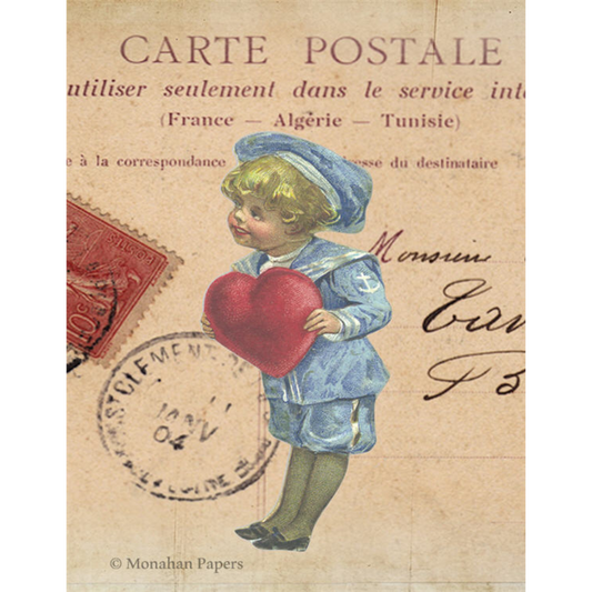 Little Boy Valentine - Decoupage Paper