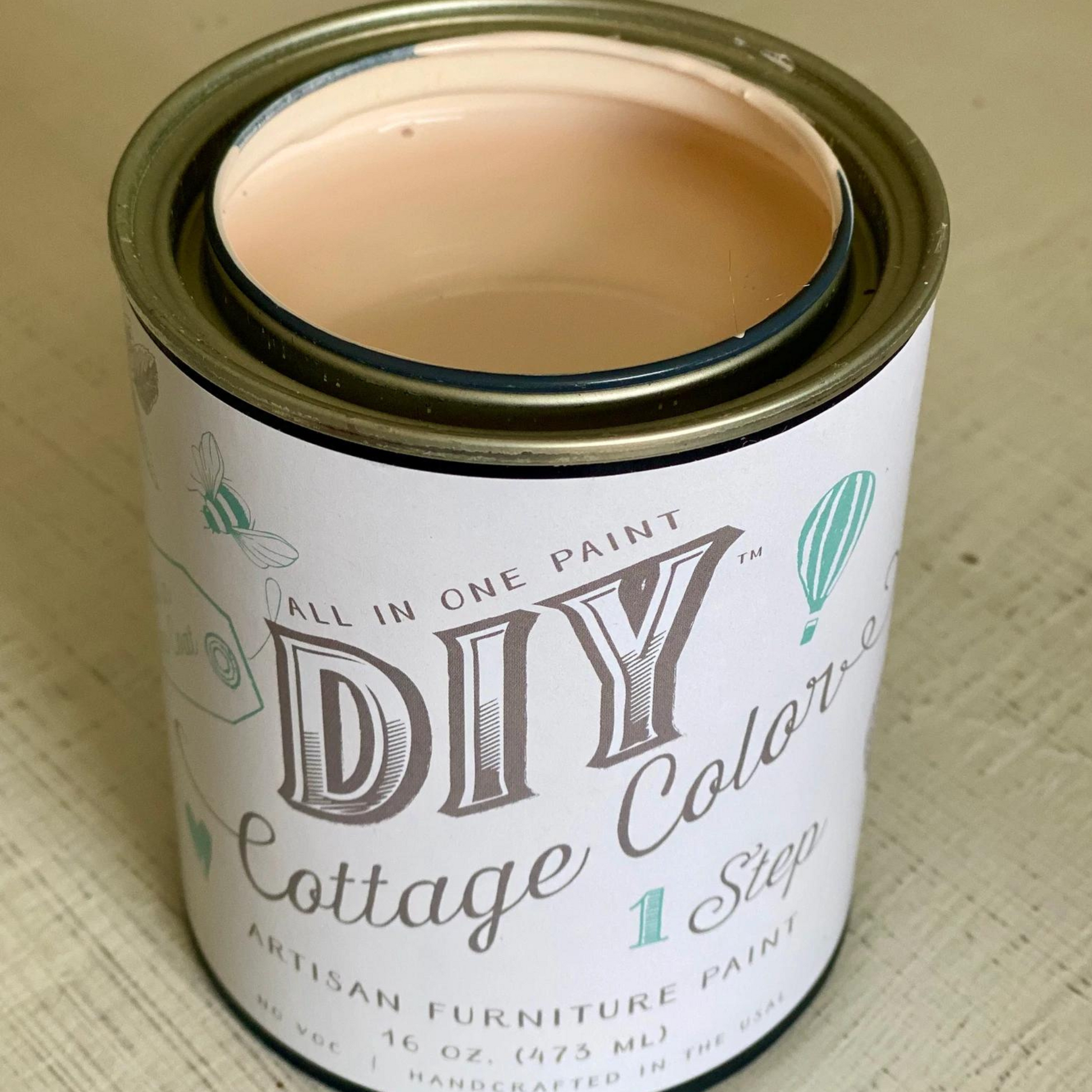 Open can of Vintage Pink - DIY Cottage Color Paint curated by Jamie Ray Vintage. Available in pints at Milton's Daughter.