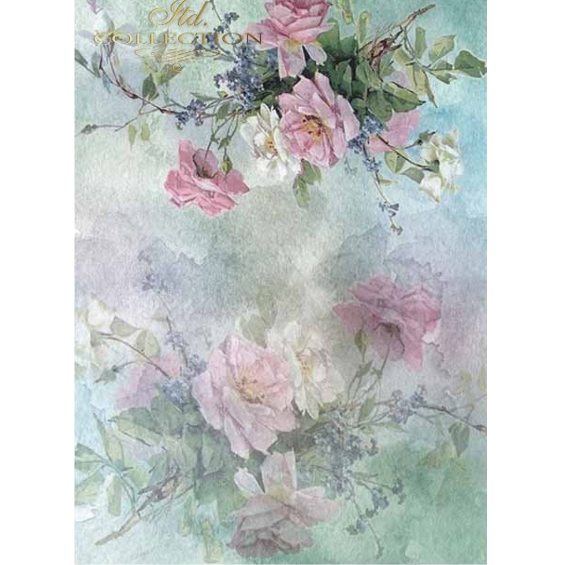"Watercolor Floral" decoupage rice paper by ITD Collection available at Milton's Daughter
