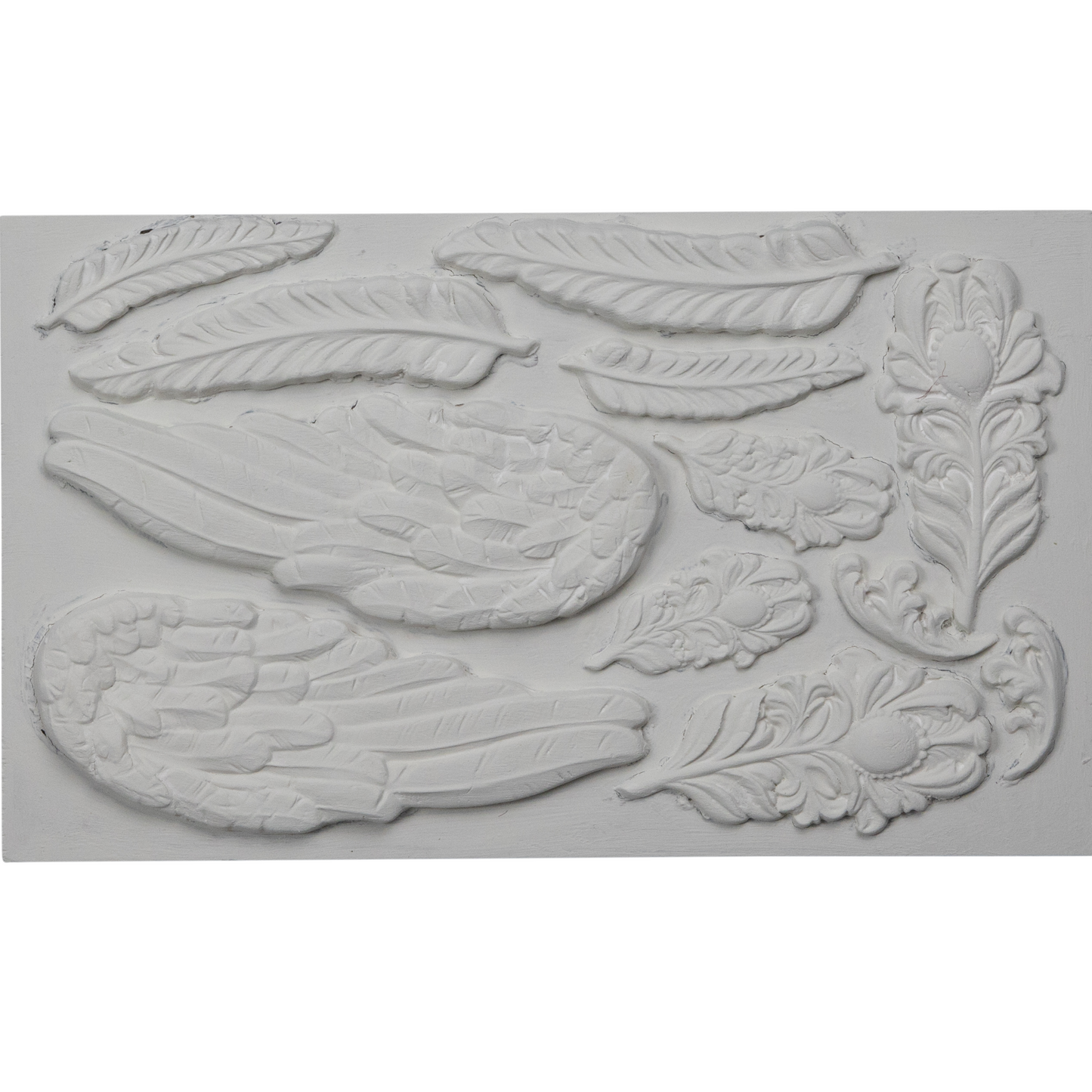 IOD Silicone Mold "Wings and Feathers" by Iron Orchid Designs.  Example castings. IOD moulds are available at Milton's Daughter