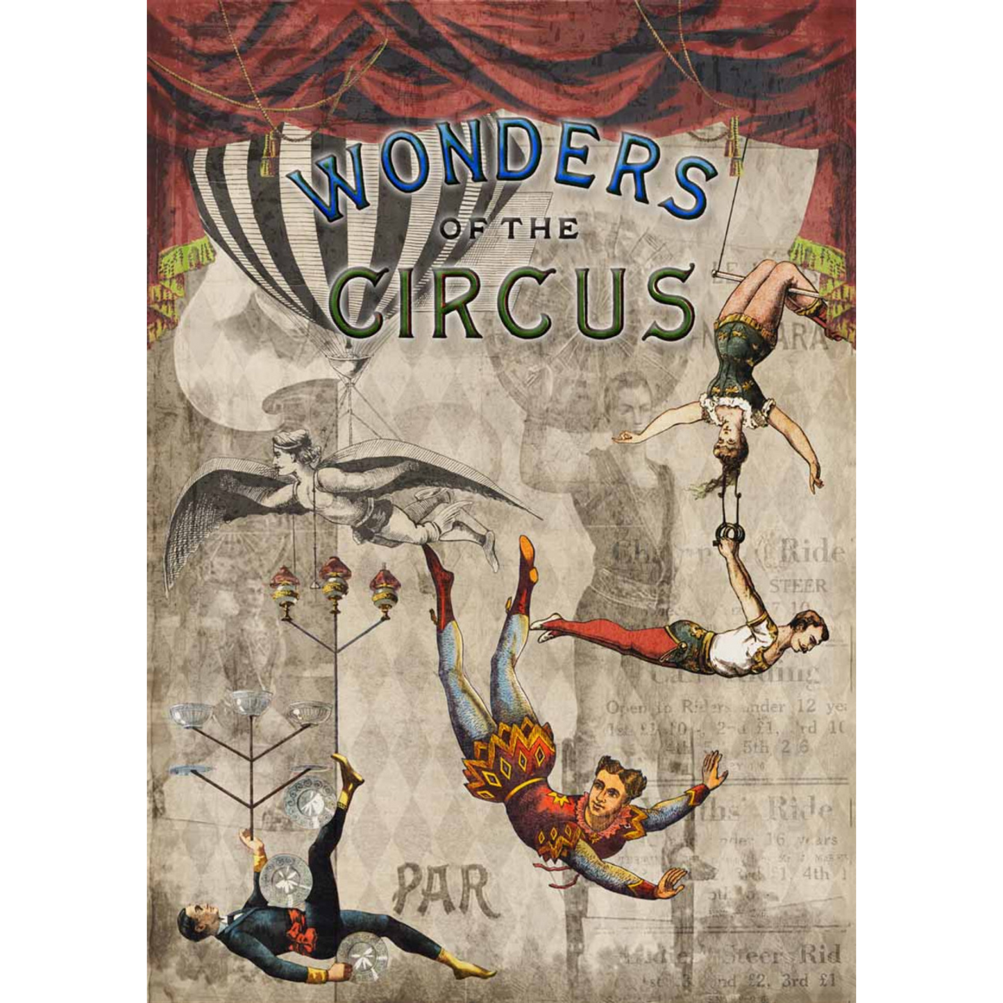 "Wonders of the Circus" decoupage rice paper by Decoupage Queen. Sizes A4 and A3 available at Milton's Daughter.