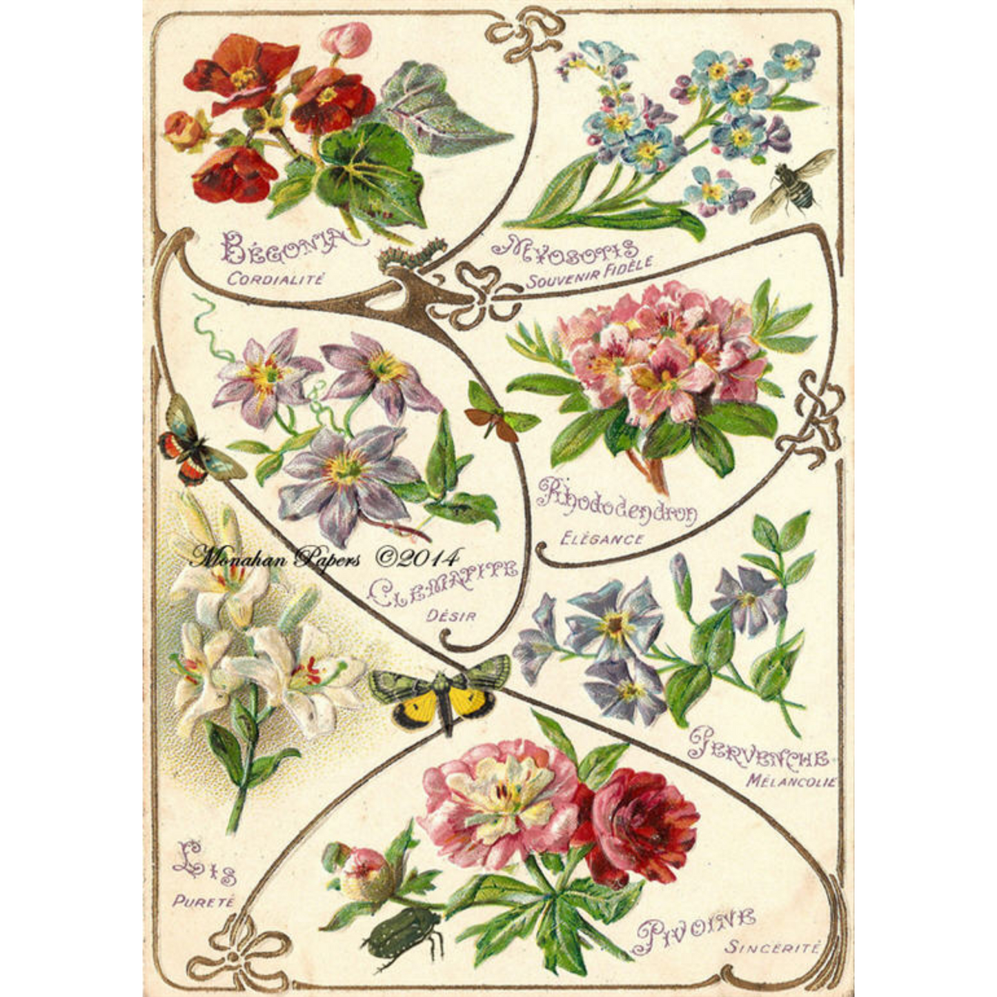All The Pretty Flowers-11" x 17" decoupage paper from Monahan Papers available at Milton's Daughter