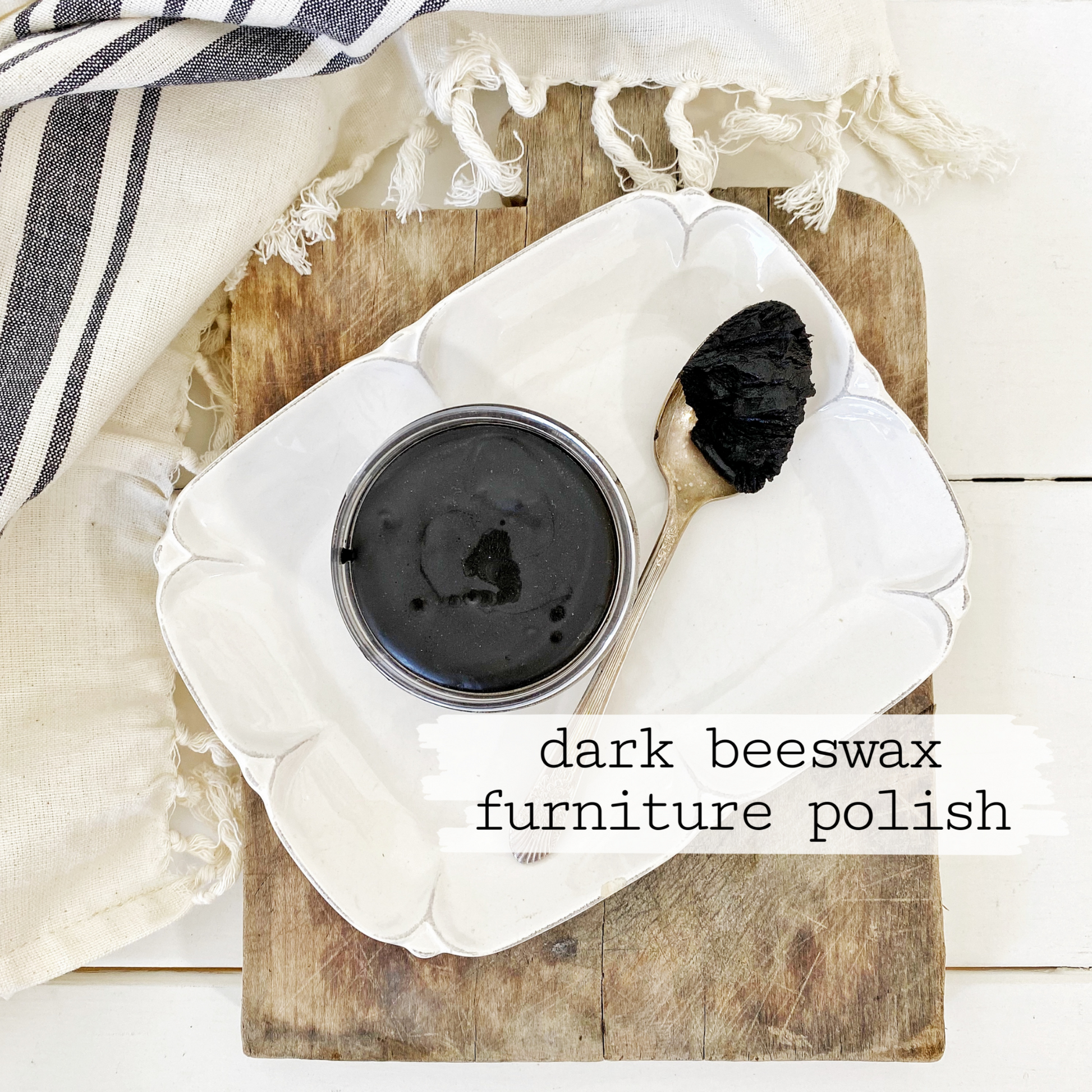 Product photo of dark (brown) beeswax furniture polish available at Milton's Daughter