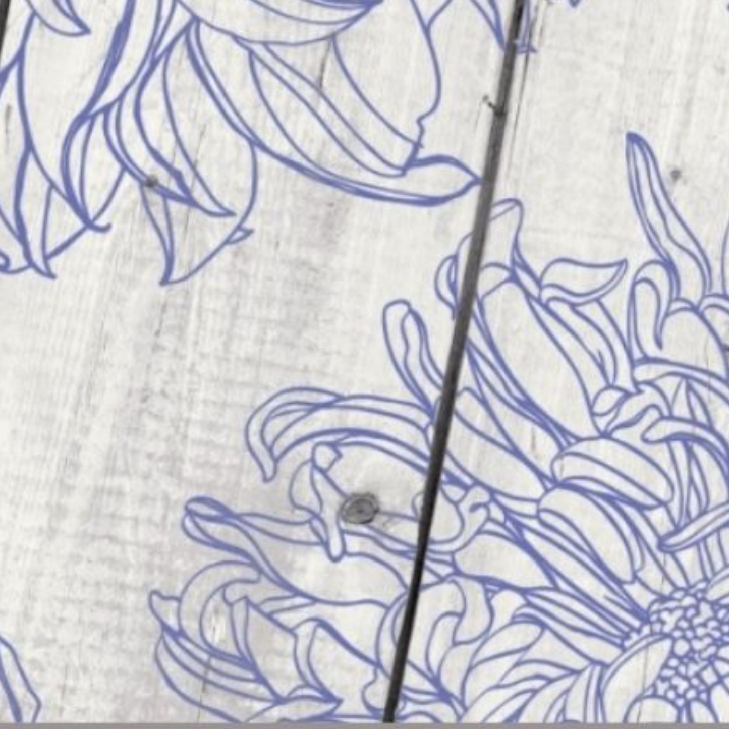 Close up of Chrysanthemums Stamp in use at Milton's Daughter.