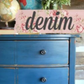 Antique dresser painted in Denim (blue) by Sweet Pickins Milk Paint available at Milton's Daughter