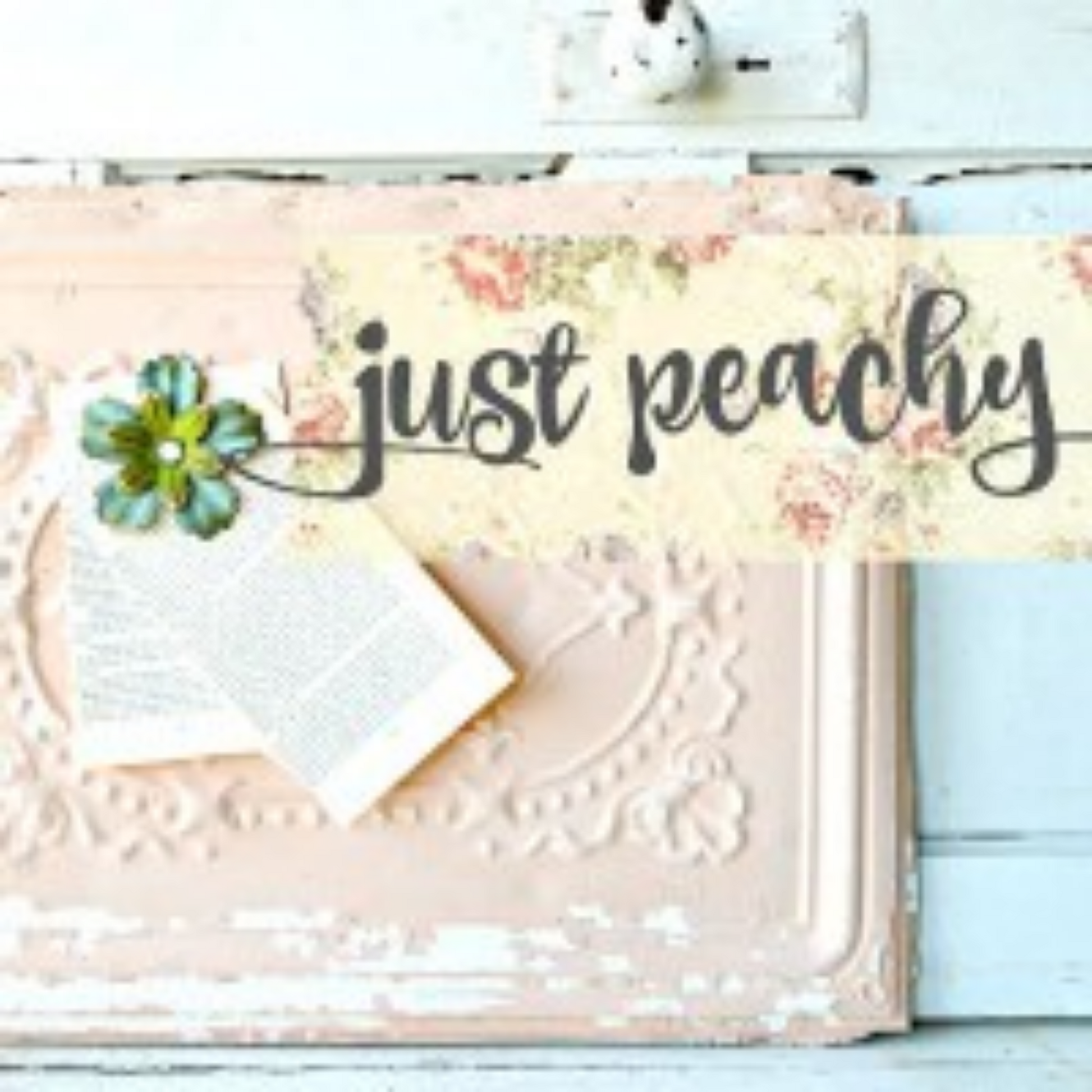 Tin ceiling tile painted in Just Peachy (pale peach) by Sweet Pickins Milk Paint available at Milton's Daughter