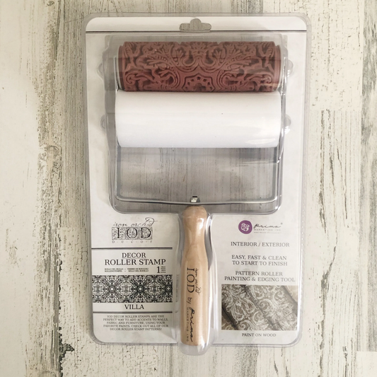 IOD Roller Stamp "Villa" in package. Patterned Paint Roller at Milton's Daughter