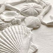 Sea Shells mold by Iron Orchid designs sample castings in white at Milton's Daughter