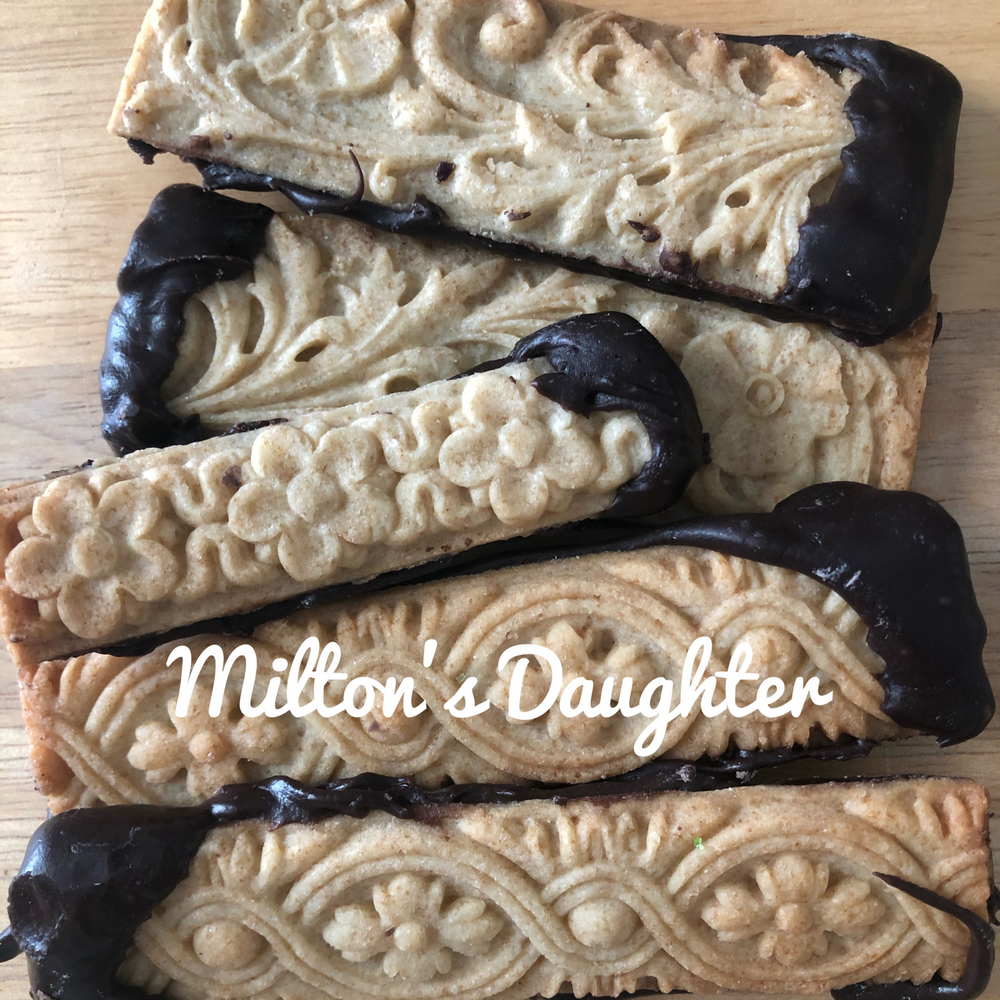 Chocolate Dipped Shortbread Cookies using IOD Trimmings 2 mold by Milton's Daughter