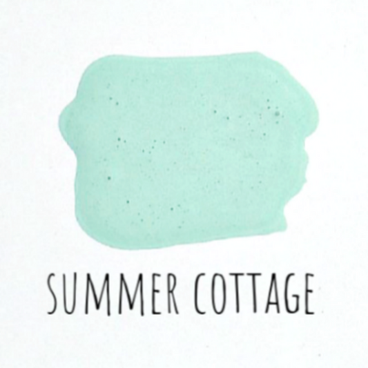 Sample paint swatch of Summer Cottage (pale green/blue) by Sweet Pickins Milk Paint available at Milton's Daughter