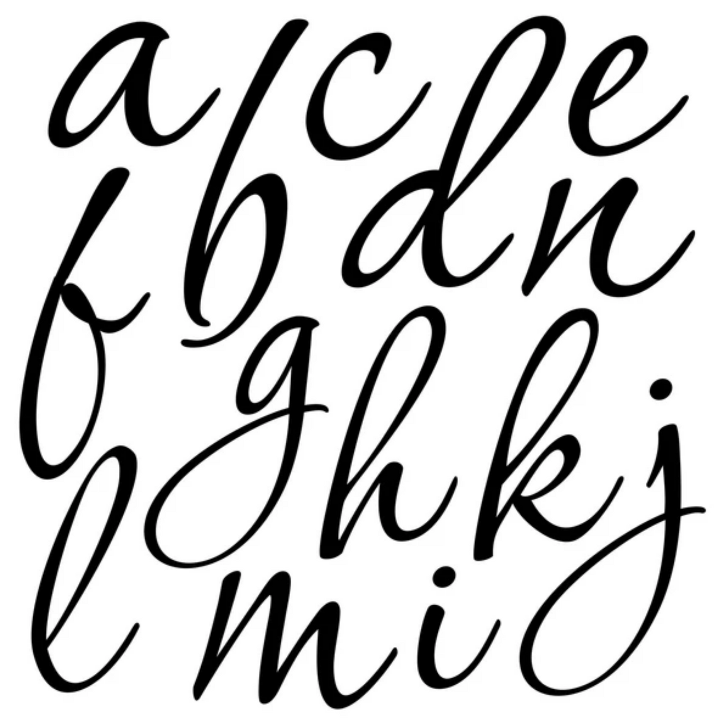 Stamp of alphabet script font at Milton's Daughter.