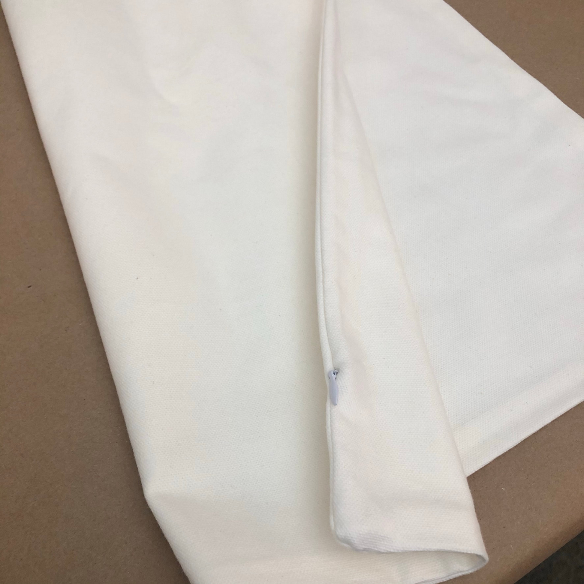 Canvas Pillow Cover with invisible zipper closure in natural white at Milton's Daughter